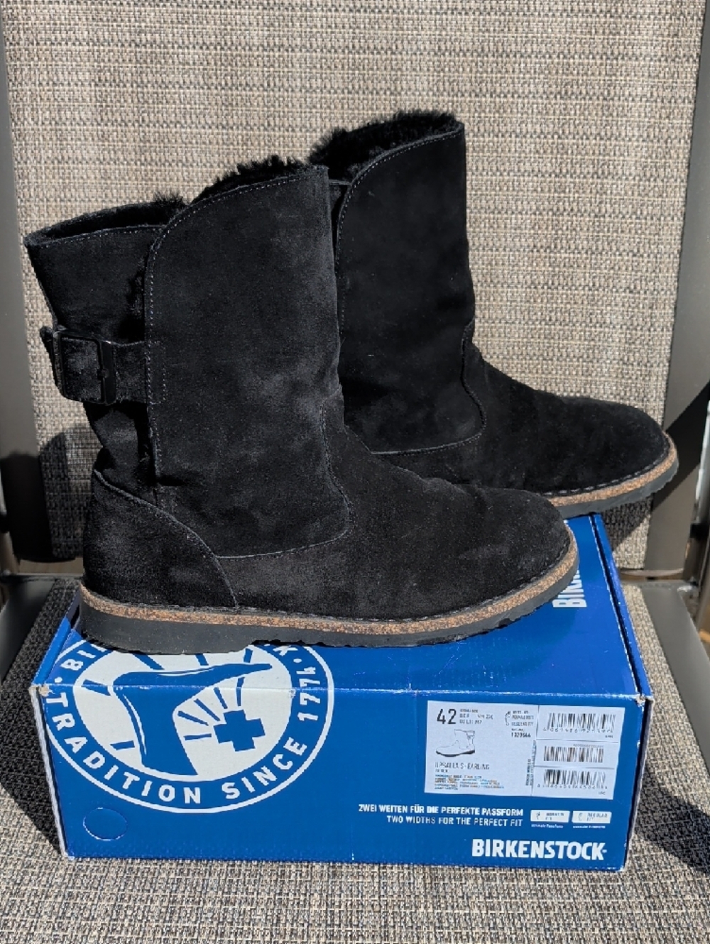 Birkenstock Upsalla Shearling Black (42) US Women's 11/Men's 9 EUC - Picture 6 of 12